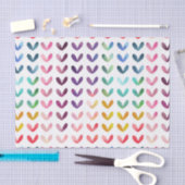 Papier Mousseline Coeurs aquarelle (Artisanat)