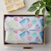 Papier Mousseline Coeurs aquarelle (Cadeau)