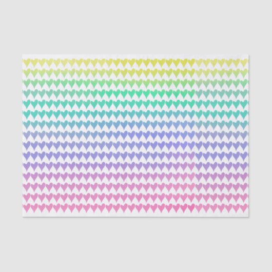 Papier Mousseline Coeurs arc-en-ciel (Recto)