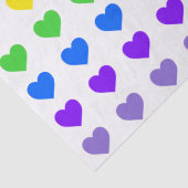 Papier Mousseline Coeurs arc-en-ciel (Détail)