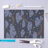 Papier Mousseline Coeurs arc-en-ciel des années 80 rétro (Artisanat)