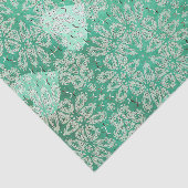 Papier Mousseline Coeurs Blancs Et Vert Dentelle (Détail)