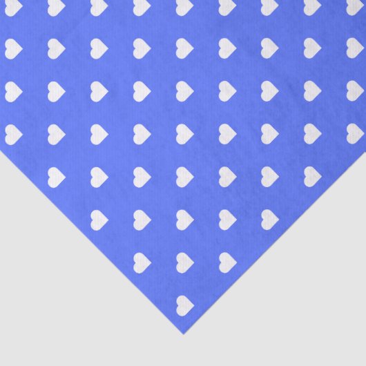 Papier Mousseline Coeurs blancs mignons sur Arrière - plan bleu (Détail)