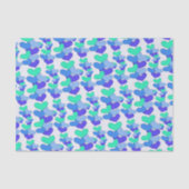 Papier Mousseline Coeurs bleu violet vert (Recto)