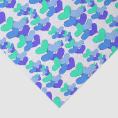 Papier Mousseline Coeurs bleu violet vert (Détail)