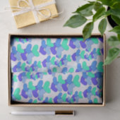 Papier Mousseline Coeurs bleu violet vert (Cadeau)