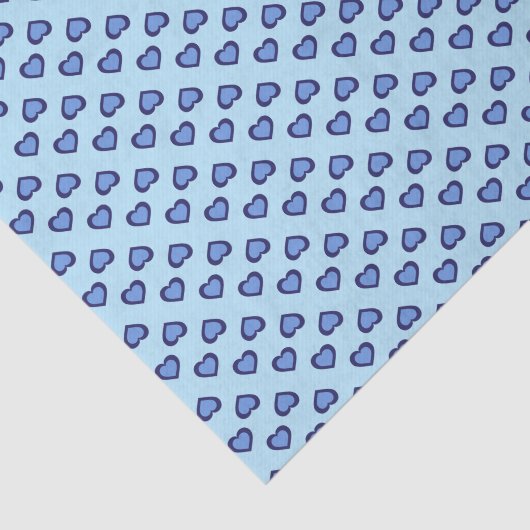 Papier Mousseline Coeurs bleus (Détail)