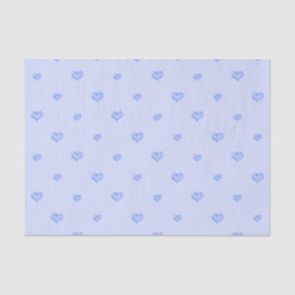 Papier Mousseline Coeurs bleus
