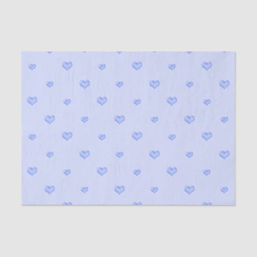 Papier Mousseline Coeurs bleus (Recto)