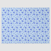 Papier Mousseline Cœurs Bleus Bébé (Recto)