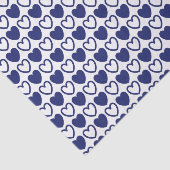 Papier Mousseline Coeurs bleus et blancs (Détail)