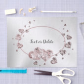 Papier Mousseline Coeurs brillants rose Peach Géométrique Élégant (Artisanat)