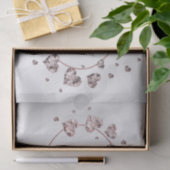 Papier Mousseline Cœurs Brillants Rose Pêche Élégant Géométrique (Cadeau)