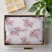Papier Mousseline Coeurs d'amour (Cadeau)