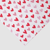 Papier Mousseline Coeurs d'amour mignons rose et rouge Valentine (Détail)