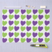 Papier Mousseline Coeurs d'amour vert pourpre (Artisanat)