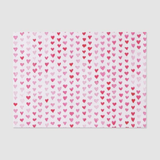 Papier Mousseline Coeurs d'aquarelle (Recto)
