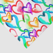 Papier Mousseline Coeurs d'aquarelle colorée mignonne motif (Détail)