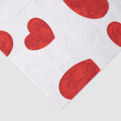 Papier Mousseline Coeurs d'aquarelle rouge Motif 2 (Détail)