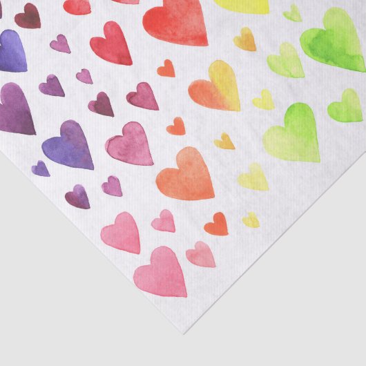 Papier Mousseline Coeurs d'arc-en-ciel (Détail)