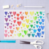 Papier Mousseline Coeurs d'arc-en-ciel (Artisanat)