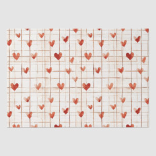 Papier Mousseline Coeurs de crème rouge Abstraits