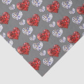 Papier Mousseline Coeurs de diamants précieux et élégants (Détail)