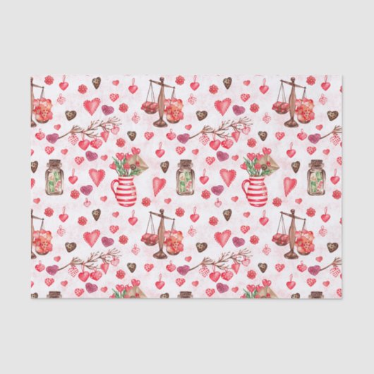 Papier Mousseline Coeurs de la Saint Valentin (Recto)