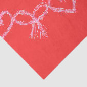 Papier Mousseline Coeurs de la Saint Valentin Coupe blanche rouge Dé (Détail)