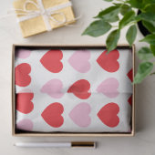 Papier Mousseline Cœurs de la Saint-Valentin rouges et roses (Cadeau)