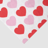 Papier Mousseline Cœurs de la Saint-Valentin rouges et roses (Détail)