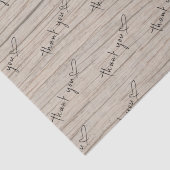 Papier Mousseline Coeurs de Merci client sur le bois (Détail)