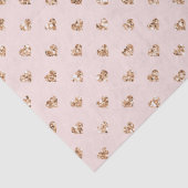 Papier Mousseline Coeurs de Parties scintillant en or rose pâle (Détail)