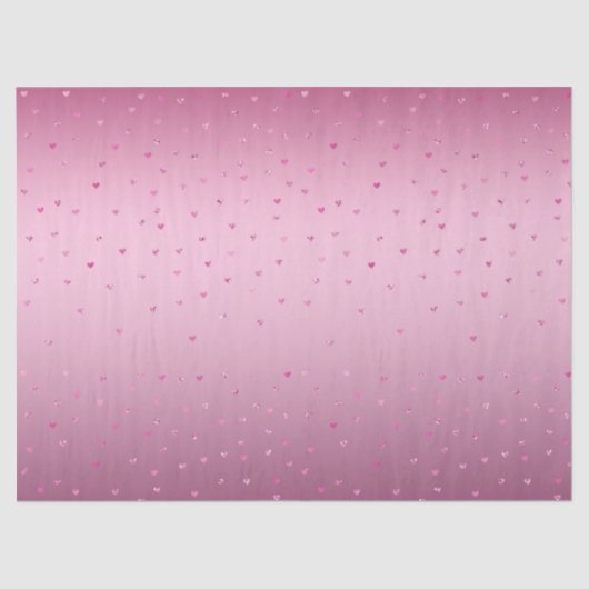 Papier Mousseline Coeurs de Parties scintillant en verre rose (Recto)