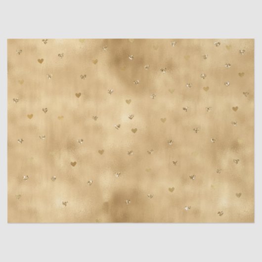 Papier Mousseline Coeurs de Parties scintillant Gold Glam (Recto)