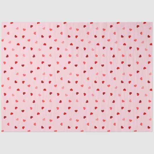 Papier Mousseline Coeurs de Saint-Valentin en rose (Recto)