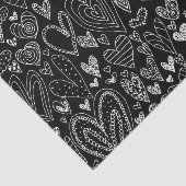 Papier Mousseline Coeurs de Saint-Valentin sur le noir (Détail)