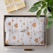 Papier Mousseline Coeurs d'or (Cadeau)