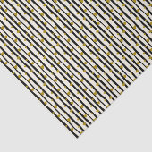 Papier Mousseline Coeurs d'or et rayures noires (Détail)