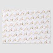 Papier Mousseline Coeurs d'or Mariage personnalisés (Recto)