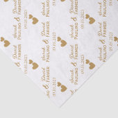 Papier Mousseline Coeurs d'or Mariage personnalisés (Détail)