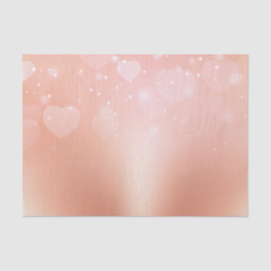 Papier Mousseline Coeurs d'or rose (Recto)