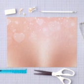 Papier Mousseline Coeurs d'or rose (Artisanat)