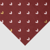 Papier Mousseline Coeurs d'or rouge rose (Détail)