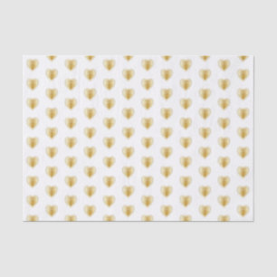 Papier Mousseline Coeurs élégants d'or blanc et de diamant
