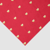 Papier Mousseline Coeurs élégants rouge et or (Détail)