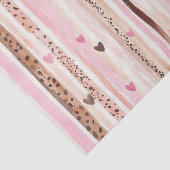 Papier Mousseline Coeurs Empreintes de léopard Brown roses rayures A (Détail)