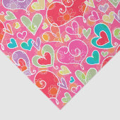 Papier Mousseline Coeurs et fleurs de Saint-Valentin (Détail)