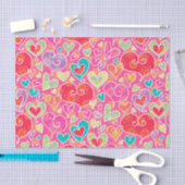 Papier Mousseline Coeurs et fleurs de Saint-Valentin (Artisanat)