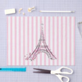 Papier Mousseline Coeurs et papillons roses Paris Tour Eiffel (Artisanat)